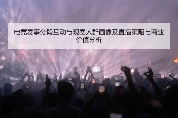 电竞赛事分段互动与观赛人群画像及直播策略与商业价值分析